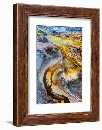 USA, Wyoming. Abstract geothermal feature, Upper Geyser Basin, Yellowstone National Park.-Judith Zimmerman-Framed Photographic Print