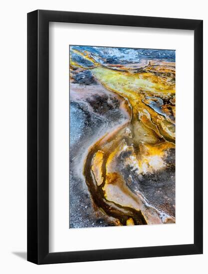 USA, Wyoming. Abstract geothermal feature, Upper Geyser Basin, Yellowstone National Park.-Judith Zimmerman-Framed Photographic Print