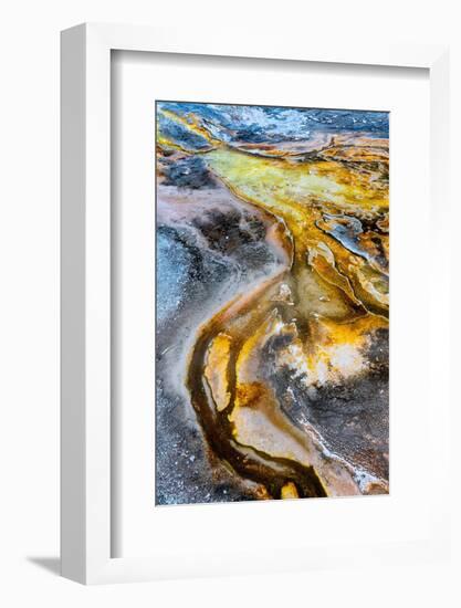 USA, Wyoming. Abstract geothermal feature, Upper Geyser Basin, Yellowstone National Park.-Judith Zimmerman-Framed Photographic Print
