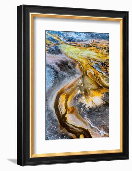 USA, Wyoming. Abstract geothermal feature, Upper Geyser Basin, Yellowstone National Park.-Judith Zimmerman-Framed Photographic Print