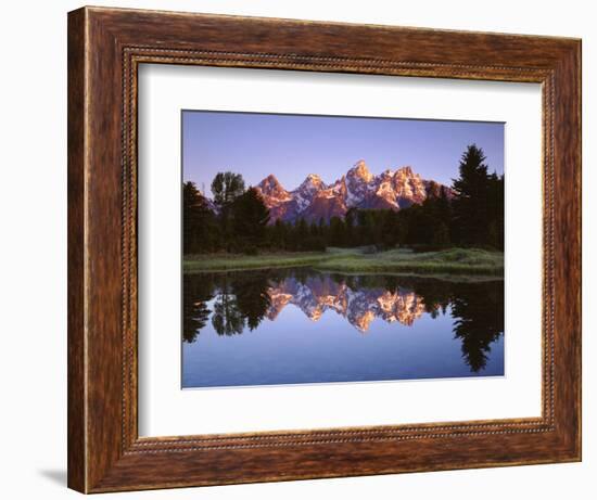 USA, Wyoming, Grand Teton Grand Tetons Reflect in Snake River-Jaynes Gallery-Framed Photographic Print