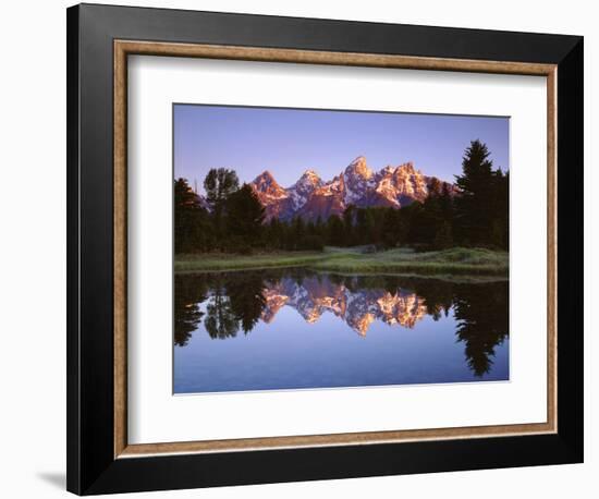 USA, Wyoming, Grand Teton Grand Tetons Reflect in Snake River-Jaynes Gallery-Framed Photographic Print