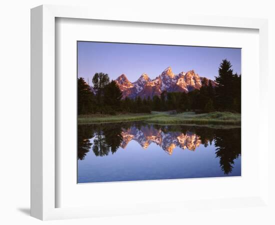 USA, Wyoming, Grand Teton Grand Tetons Reflect in Snake River-Jaynes Gallery-Framed Photographic Print