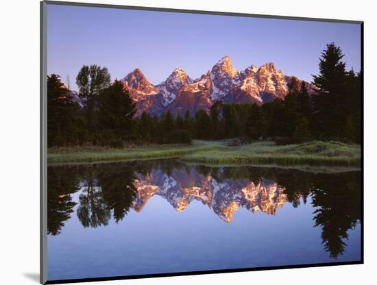 USA, Wyoming, Grand Teton Grand Tetons Reflect in Snake River-Jaynes Gallery-Mounted Photographic Print