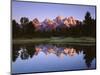 USA, Wyoming, Grand Teton Grand Tetons Reflect in Snake River-Jaynes Gallery-Mounted Photographic Print