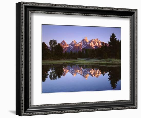 USA, Wyoming, Grand Teton Grand Tetons Reflect in Snake River-Jaynes Gallery-Framed Photographic Print