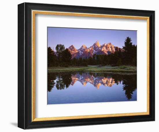 USA, Wyoming, Grand Teton Grand Tetons Reflect in Snake River-Jaynes Gallery-Framed Photographic Print