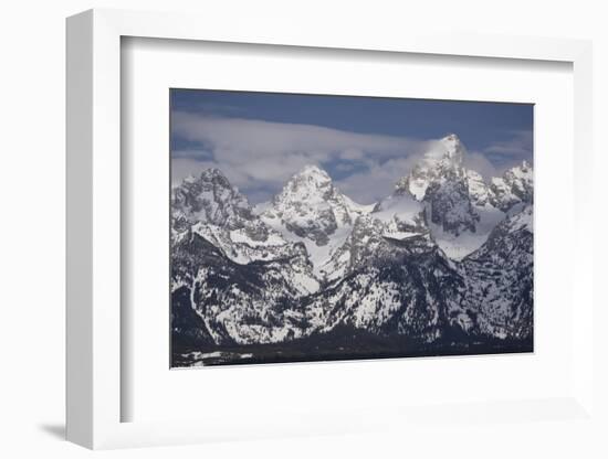 USA, Wyoming, Grand Teton National Park. Clouds over mountains after spring snowstorm.-Jaynes Gallery-Framed Photographic Print