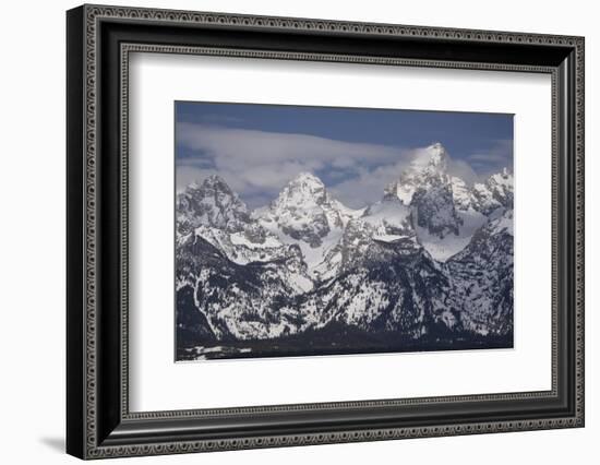 USA, Wyoming, Grand Teton National Park. Clouds over mountains after spring snowstorm.-Jaynes Gallery-Framed Photographic Print