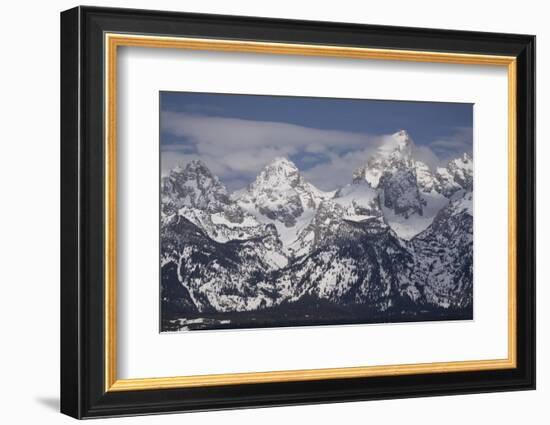 USA, Wyoming, Grand Teton National Park. Clouds over mountains after spring snowstorm.-Jaynes Gallery-Framed Photographic Print