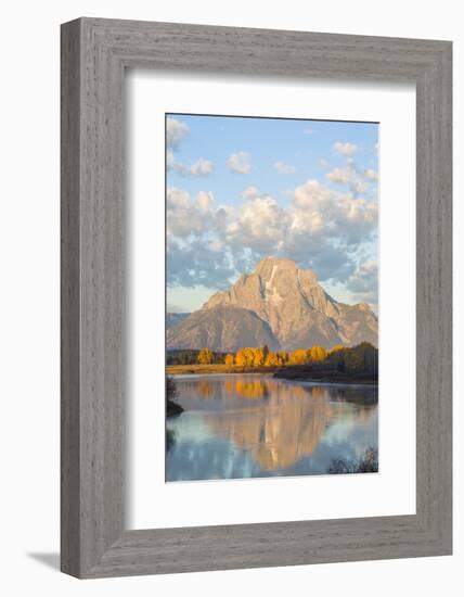 USA, Wyoming, Grand Teton National Park, Mt. Moran along the Snake River in autumn.-Elizabeth Boehm-Framed Photographic Print