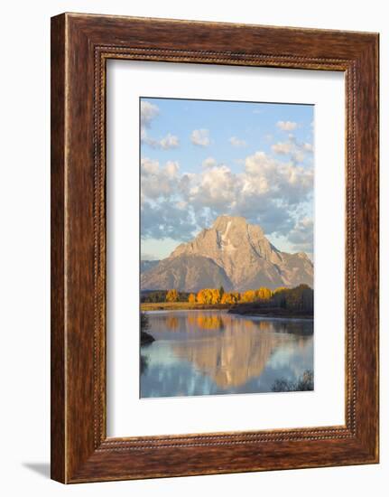 USA, Wyoming, Grand Teton National Park, Mt. Moran along the Snake River in autumn.-Elizabeth Boehm-Framed Photographic Print