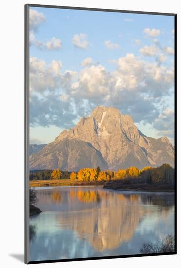 USA, Wyoming, Grand Teton National Park, Mt. Moran along the Snake River in autumn.-Elizabeth Boehm-Mounted Photographic Print