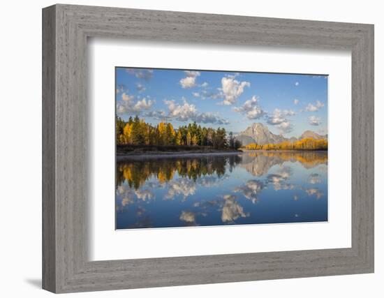 USA, Wyoming, Grand Teton National Park, Mt. Moran along the Snake River in autumn.-Elizabeth Boehm-Framed Photographic Print