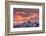 USA, Wyoming. Orange sunset and landscape of Table, Grand and Middle Teton and Mt. Owen.-Howie Garber-Framed Photographic Print