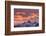 USA, Wyoming. Orange sunset and landscape of Table, Grand and Middle Teton and Mt. Owen.-Howie Garber-Framed Photographic Print