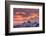 USA, Wyoming. Orange sunset and landscape of Table, Grand and Middle Teton and Mt. Owen.-Howie Garber-Framed Photographic Print