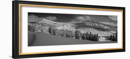 USA, Wyoming. Panoramic of Peaked Mountain and Mary's Nipple, Grand Targhee Resort with new snow.-Howie Garber-Framed Photographic Print