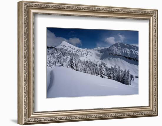 USA, Wyoming. Peaked Mountain and Mary's Nipple, Grand Targhee Resort with new snow.-Howie Garber-Framed Photographic Print