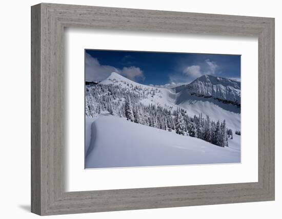 USA, Wyoming. Peaked Mountain and Mary's Nipple, Grand Targhee Resort with new snow.-Howie Garber-Framed Photographic Print