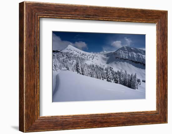 USA, Wyoming. Peaked Mountain and Mary's Nipple, Grand Targhee Resort with new snow.-Howie Garber-Framed Photographic Print