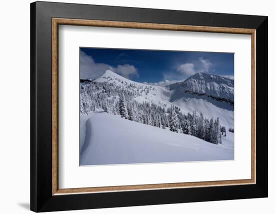 USA, Wyoming. Peaked Mountain and Mary's Nipple, Grand Targhee Resort with new snow.-Howie Garber-Framed Photographic Print