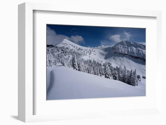 USA, Wyoming. Peaked Mountain and Mary's Nipple, Grand Targhee Resort with new snow.-Howie Garber-Framed Photographic Print