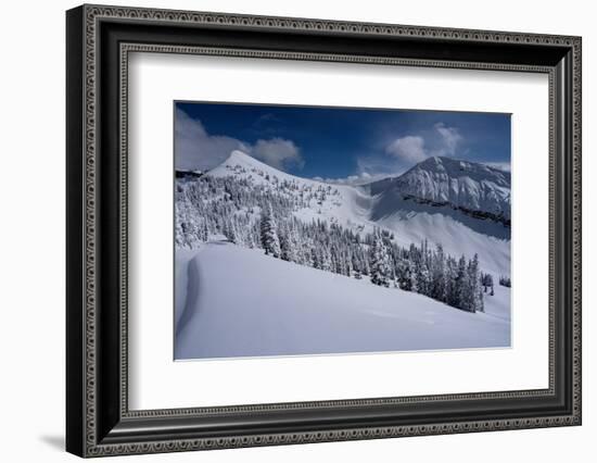 USA, Wyoming. Peaked Mountain and Mary's Nipple, Grand Targhee Resort with new snow.-Howie Garber-Framed Photographic Print