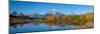 USA, Wyoming. Reflection of Mount Moran and autumn aspens at the Oxbow, Grand Teton National Park.-Judith Zimmerman-Mounted Photographic Print