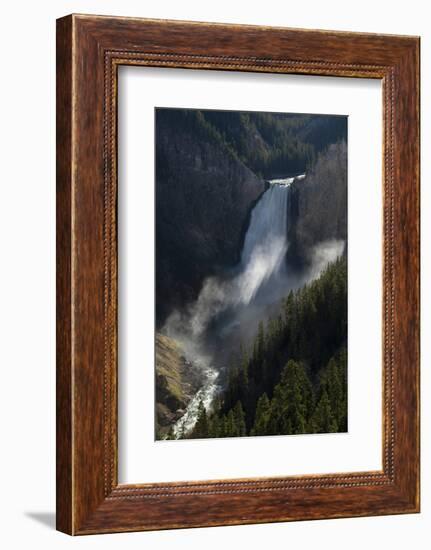 USA, Wyoming. Shadows and mist at Lower Yellowstone Falls, Yellowstone National Park.-Judith Zimmerman-Framed Photographic Print