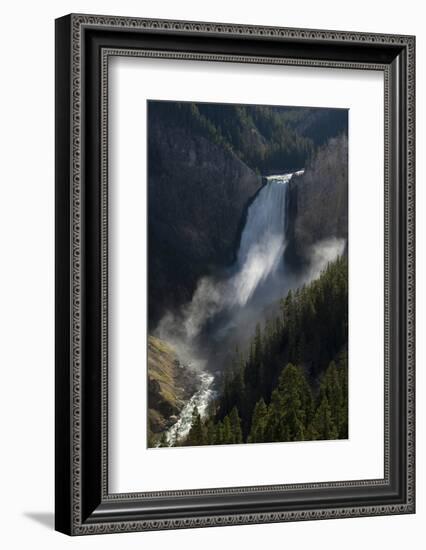 USA, Wyoming. Shadows and mist at Lower Yellowstone Falls, Yellowstone National Park.-Judith Zimmerman-Framed Photographic Print