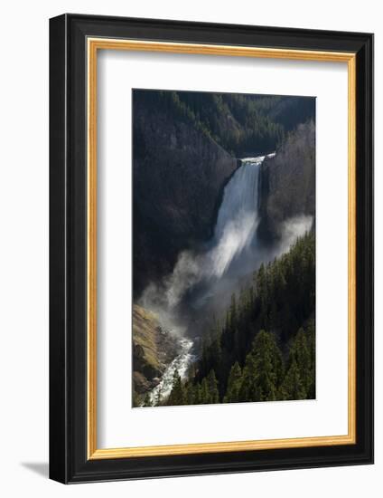 USA, Wyoming. Shadows and mist at Lower Yellowstone Falls, Yellowstone National Park.-Judith Zimmerman-Framed Photographic Print