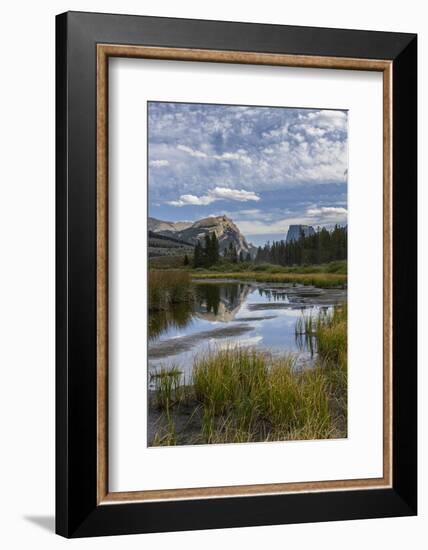 USA, Wyoming. White Rock Mountain and Squaretop Peak above Green River wetland-Howie Garber-Framed Photographic Print