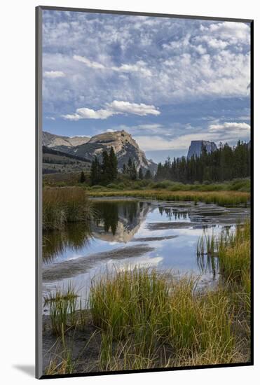 USA, Wyoming. White Rock Mountain and Squaretop Peak above Green River wetland-Howie Garber-Mounted Photographic Print