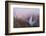 USA, Wyoming, Yellowstone National Park. Sunrise fog around Lower Yellowstone Falls.-Jaynes Gallery-Framed Photographic Print