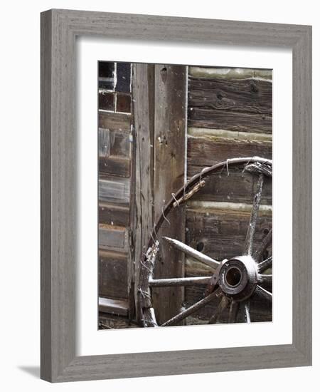 USA, WyomingCody, Old Wagon Well in Western Town-Terry Eggers-Framed Photographic Print