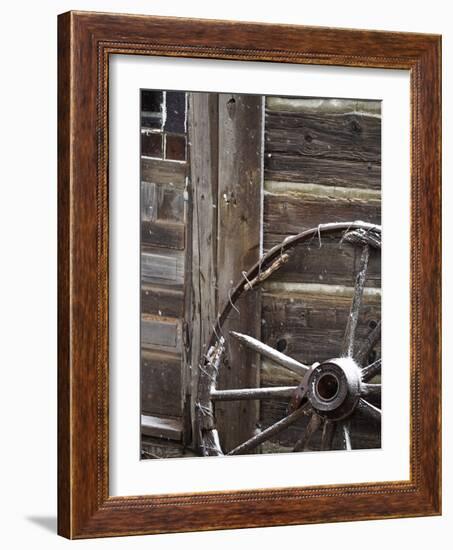 USA, WyomingCody, Old Wagon Well in Western Town-Terry Eggers-Framed Photographic Print