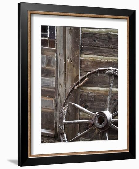 USA, WyomingCody, Old Wagon Well in Western Town-Terry Eggers-Framed Photographic Print