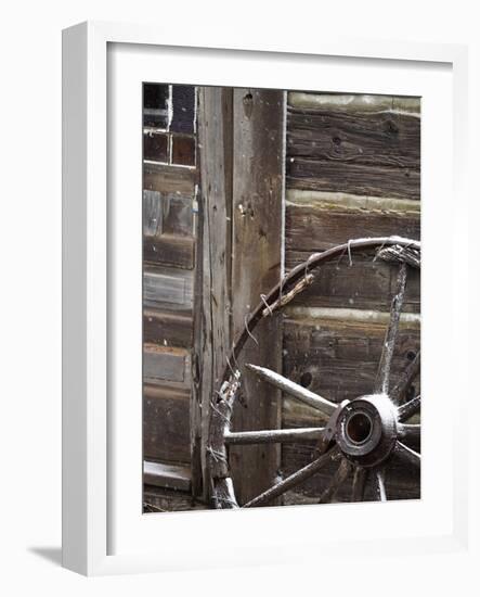 USA, WyomingCody, Old Wagon Well in Western Town-Terry Eggers-Framed Photographic Print
