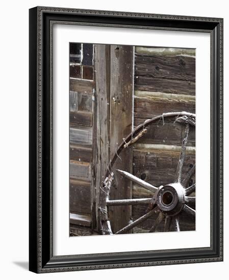 USA, WyomingCody, Old Wagon Well in Western Town-Terry Eggers-Framed Photographic Print