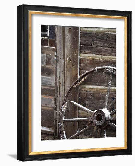 USA, WyomingCody, Old Wagon Well in Western Town-Terry Eggers-Framed Photographic Print