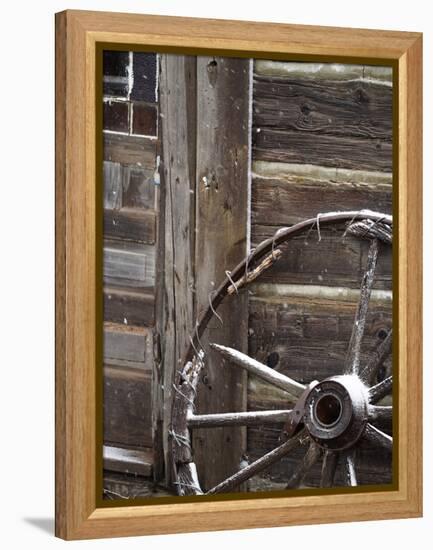 USA, WyomingCody, Old Wagon Well in Western Town-Terry Eggers-Framed Premier Image Canvas