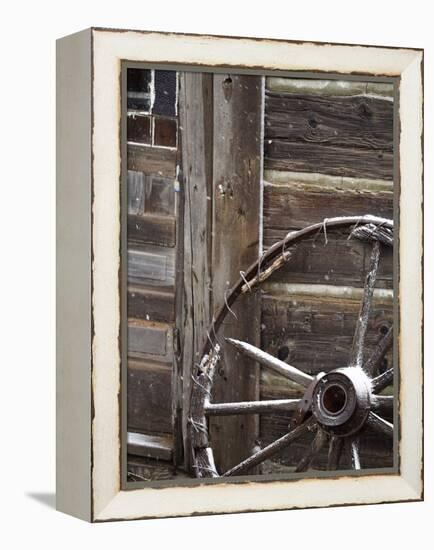 USA, WyomingCody, Old Wagon Well in Western Town-Terry Eggers-Framed Premier Image Canvas
