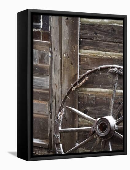 USA, WyomingCody, Old Wagon Well in Western Town-Terry Eggers-Framed Premier Image Canvas