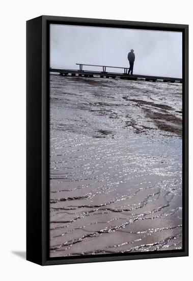 USA, Yellowstone National Park, Midway Geyser Basin, Man-Catharina Lux-Framed Premier Image Canvas