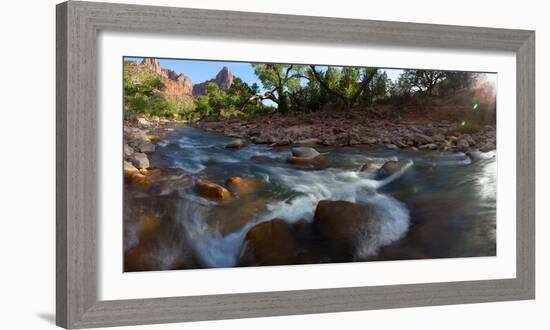 USA, Zion National Park, Panorama, Watchman and Virgin River-Catharina Lux-Framed Photographic Print