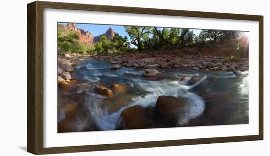 USA, Zion National Park, Panorama, Watchman and Virgin River-Catharina Lux-Framed Photographic Print