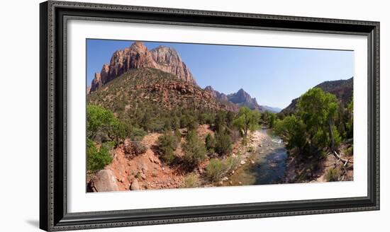 USA, Zion National Park, Panorama, Watchman and Virgin River-Catharina Lux-Framed Photographic Print