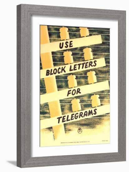 Use Block Letters for Telegrams-Stan Krol-Framed Art Print