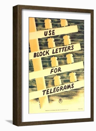 Use Block Letters for Telegrams-Stan Krol-Framed Art Print